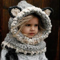 Paris-Chapeau bonnet Gris Capuche écharpe en laine très chaud