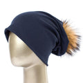 Paris-Chapeau bonnet Marine A Bonnet et pompon multi-couleur