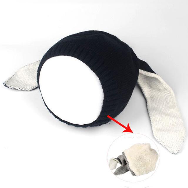 Paris-Chapeau bonnet Noir1 Bonnet en laine oreilles de lapin
