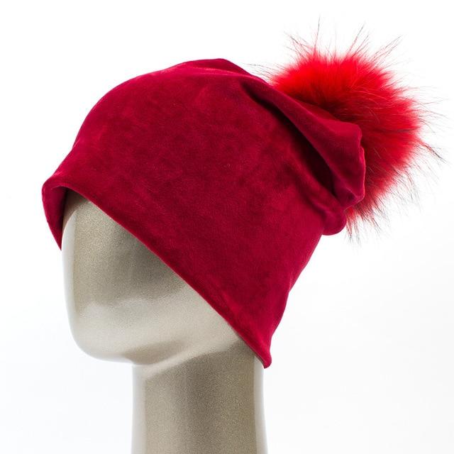 Paris-Chapeau bonnet Rouge B Bonnet en velours très doux et confortable