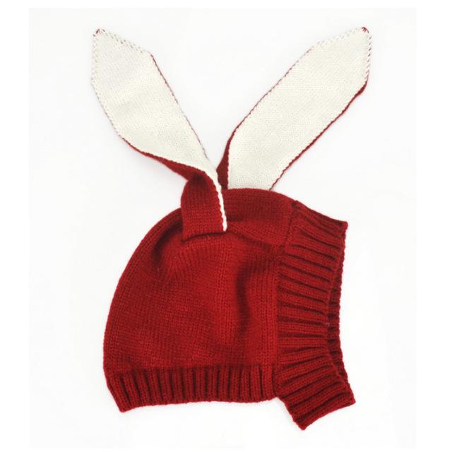 Paris-Chapeau bonnet Rouge Bonnet en laine oreilles de lapin