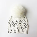 Paris-Chapeau bonnet & skullies Blanc rain 2 Bonnet D'hiver Enfant pompon en Fourrure