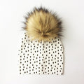 Paris-Chapeau bonnet & skullies Blanc rain 3 Bonnet D'hiver Enfant pompon en Fourrure