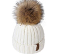 Paris-Chapeau bonnet & skullies Faux Fur Pom 2 / 4-10  ans Bonnet d'hiver pompon pour enfants de 2 à 7