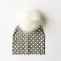 Paris-Chapeau bonnet & skullies Gris 2 Bonnet D'hiver Enfant pompon en Fourrure
