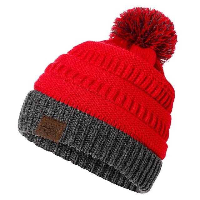 Paris-Chapeau bonnet & skullies Gris / 54cm-62cm Bonnet Épais Tricoté D'hiver