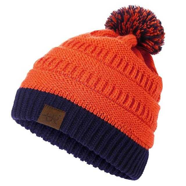 Paris-Chapeau bonnet & skullies Orange / 54cm-62cm Bonnet Épais Tricoté D'hiver
