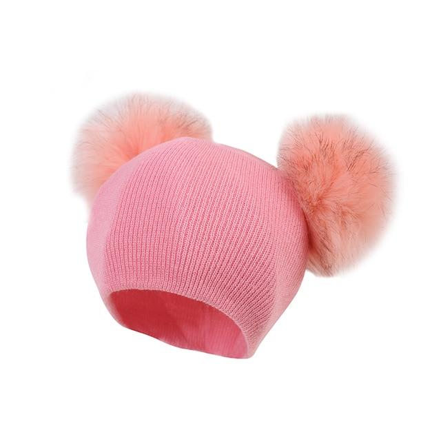 Paris-Chapeau bonnet & skullies Rose Bonnet D'hiver Bébé pompon ultra-doux