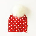 Paris-Chapeau bonnet & skullies Rouge Bonnet D'hiver Enfant pompon en Fourrure