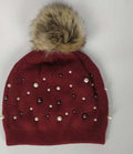 Paris-Chapeau bonnet & skullies Rouge Élégant Bonnet garni de perles