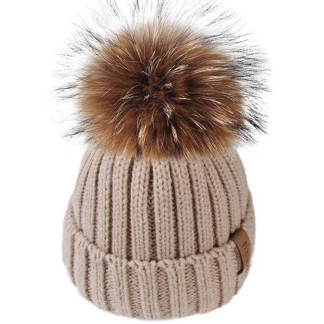 Paris-Chapeau bonnet & skullies Smoke Gris / 4-10  ans Bonnet d'hiver pompon pour enfants de 2 à 7