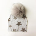 Paris-Chapeau bonnet & skullies star 1 Bonnet D'hiver Enfant pompon en Fourrure