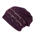 Paris-Chapeau bonnet Violet Bonnet Élégant en Tricot et Strass