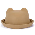 Paris-Chapeau capeline et chapeaux d'été Beige / 55-60cm Chapeau fedora oreilles de chat