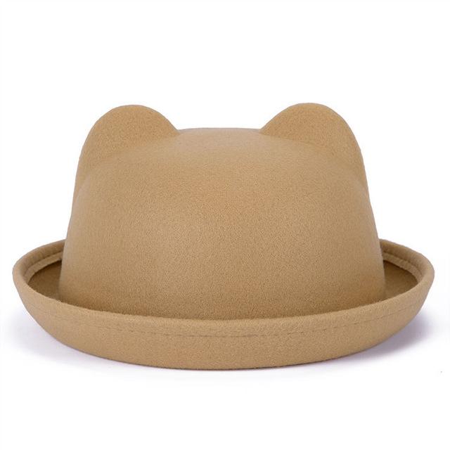 Paris-Chapeau capeline et chapeaux d'été Beige / 55-60cm Chapeau fedora oreilles de chat