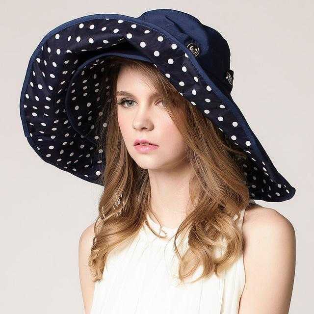 Paris-chapeau capeline et chapeaux d'été Bleu Chapeau D'été pliable grand bord