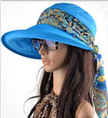 Paris-chapeau capeline et chapeaux d'été Bleu Chapeau visière à large rebord