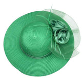 Paris-chapeau capeline et chapeaux d'été Capeline floral a grand bord en satin et crin