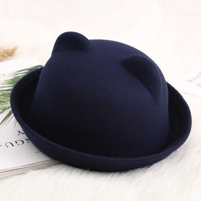 Paris-Chapeau capeline et chapeaux d'été Marine / 55-60cm Chapeau fedora oreilles de chat