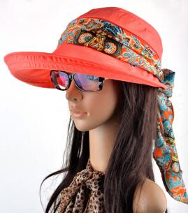 Paris-chapeau capeline et chapeaux d'été Orange Chapeau visière à large rebord