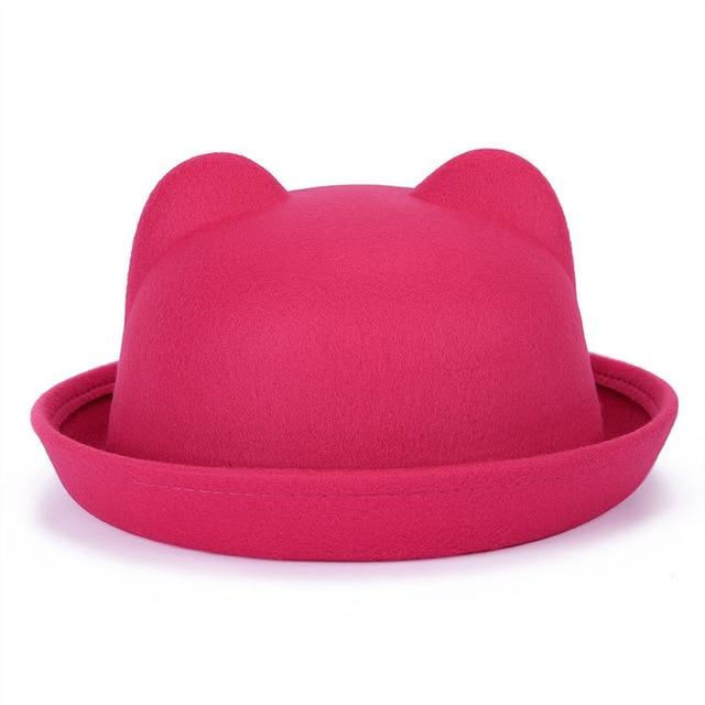 Paris-Chapeau capeline et chapeaux d'été Rose / 55-60cm Chapeau fedora oreilles de chat