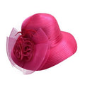Paris-chapeau capeline et chapeaux d'été Rose Capeline floral a grand bord en satin et crin