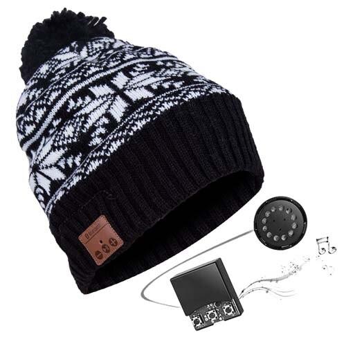Paris-chapeau casquette et bonnet bluetooth 009-Noir Bonnet musical grâce a ses Écouteurs sans fil Bluetooth