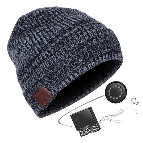 Paris-chapeau casquette et bonnet bluetooth 031-Gris Bonnet musical grâce a ses Écouteurs sans fil Bluetooth