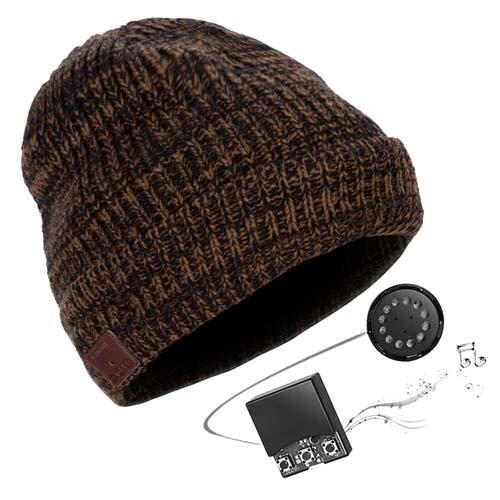 Paris-chapeau casquette et bonnet bluetooth 031-Marron Bonnet musical grâce a ses Écouteurs sans fil Bluetooth