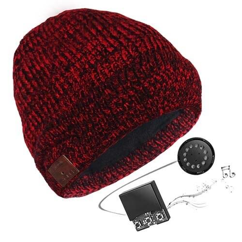 Paris-chapeau casquette et bonnet bluetooth 031-Rouge Bonnet musical grâce a ses Écouteurs sans fil Bluetooth