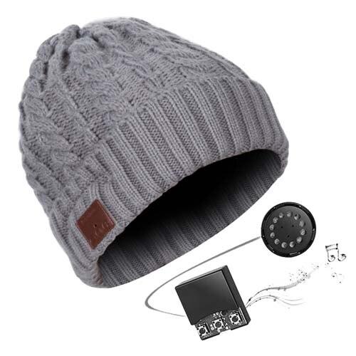 Paris-chapeau casquette et bonnet bluetooth 032-Gris Bonnet musical grâce a ses Écouteurs sans fil Bluetooth