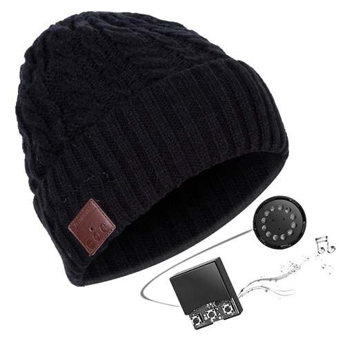 Paris-chapeau casquette et bonnet bluetooth 032-Noir Bonnet musical grâce a ses Écouteurs sans fil Bluetooth