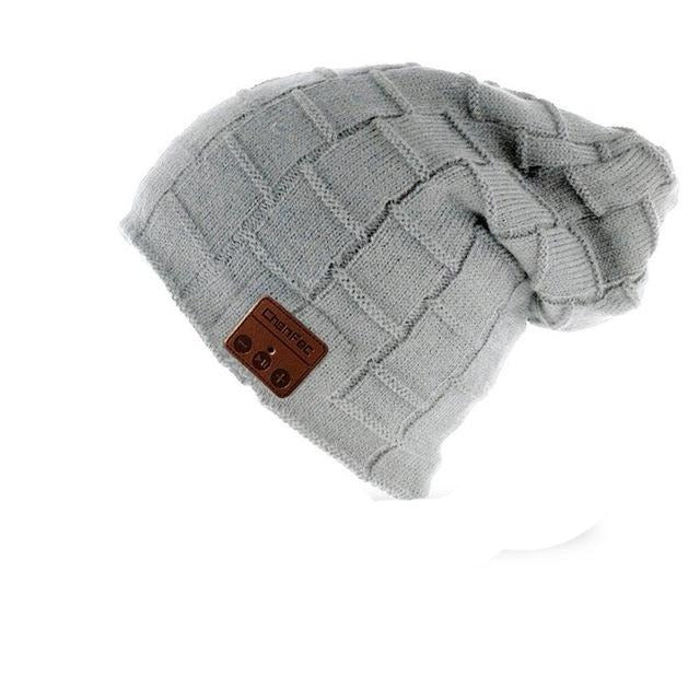Paris-chapeau casquette et bonnet bluetooth Gris Clair Bonnet tendance en laine torsadée