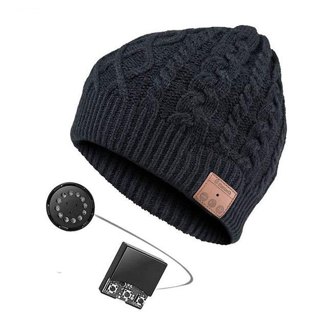 Paris-chapeau casquette et bonnet bluetooth Noir Bonnet épais sans fil Bluetooth 4.2 écouteur