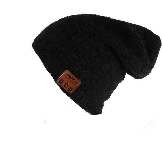 Paris-chapeau casquette et bonnet bluetooth Noir Bonnet tendance en laine torsadée