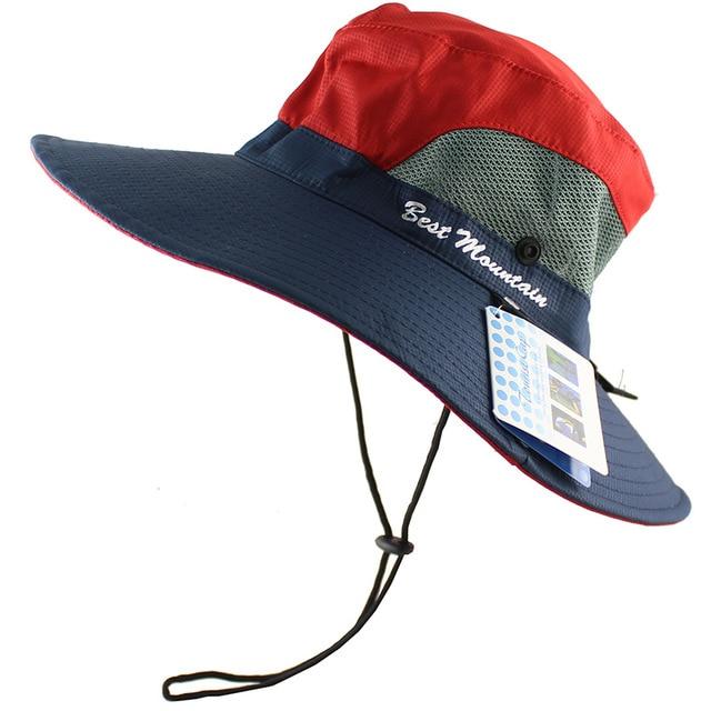 Paris-Chapeau chapeau d'été Rouge Chapeau Soleil Bob a large bord