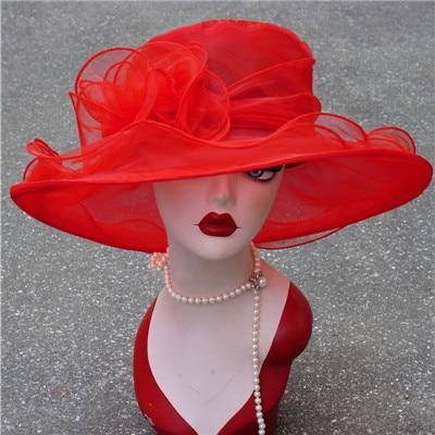 Paris-Chapeau chapeau d'été Rouge / Taille unique Chapeau D'été  Large Bord