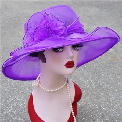 Paris-Chapeau chapeau d'été Violet / Taille unique Chapeau D'été  Large Bord