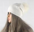 Paris-Chapeau chapeau d'hiver blanc 2 Bonnet Femme Tricoté en Laine