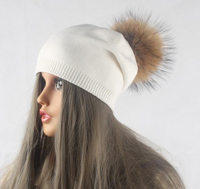 Paris-Chapeau chapeau d'hiver Blanc Bonnet Femme Tricoté en Laine