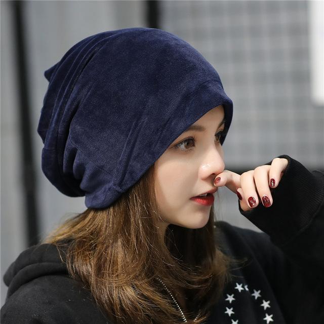 Paris-chapeau chapeau d'hiver Bleu Chapeau en coton chaud élastique Automne Hiver
