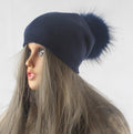 Paris-Chapeau chapeau d'hiver Bleu foncé 2 Bonnet Femme Tricoté en Laine