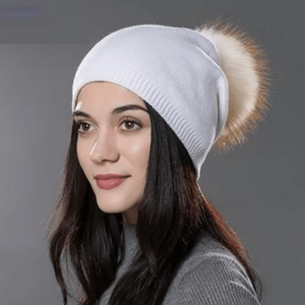 Paris-Chapeau chapeau d'hiver Bonnet en laine chaude et son pompon en fourrure