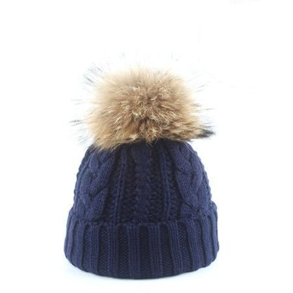 Paris-chapeau chapeau d'hiver Bonnet intérieur polaire et pompon