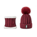 Paris-chapeau chapeau d'hiver Bordeaux Ensemble Fashion bonnet & collier en laine