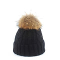 Paris-chapeau chapeau d'hiver Enfant Noir Bonnet intérieur polaire et pompon