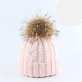 Paris-chapeau chapeau d'hiver Enfant Rose Bonnet intérieur polaire et pompon