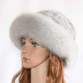 Paris-Chapeau chapeau d'hiver Gris / 54-56cm Chapeau en fourrure de vison naturel