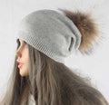 Paris-Chapeau chapeau d'hiver Gris clair Bonnet Femme Tricoté en Laine