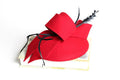 Paris-Chapeau chapeau d'hiver Rouge / 56-58cm Chapeau Automne Hiver Creux